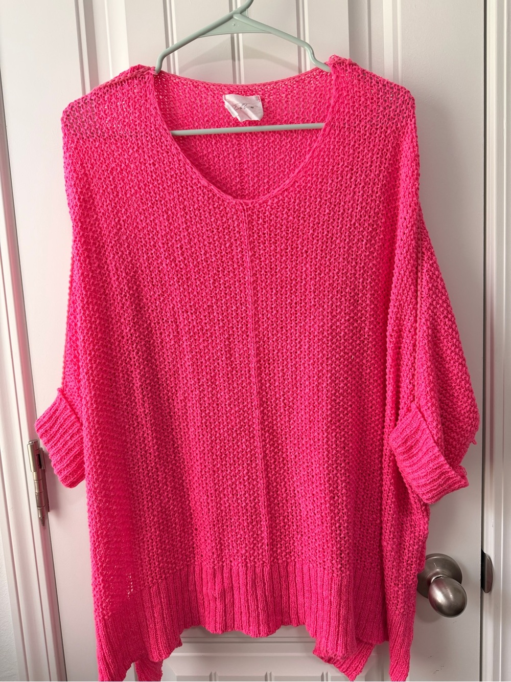 Women's Bright Pink Knit Swim Coverup Tunic
